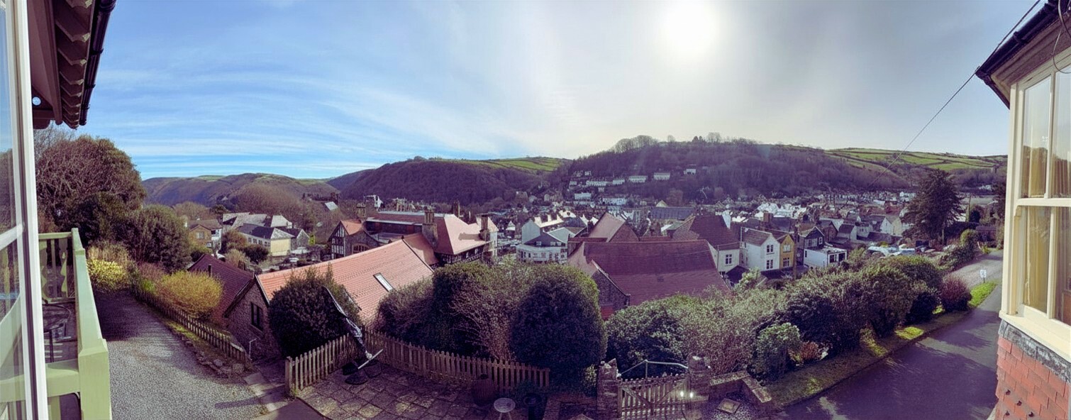 View of Lynton and surrounding hills from Ingleside House